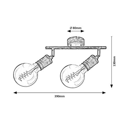 Rabalux - Kohtvalgusti 2xE27/25W/230V