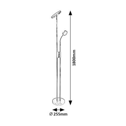 Rabalux-LED Hämardatav põrandalamp LED/18,5W/230V + LED/4,5W matt kroom