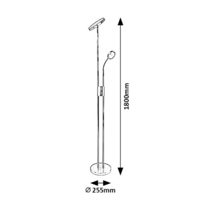 Rabalux -LED Hämardatav põrandalamp LED/18,5W/230V + LED/4,5W must