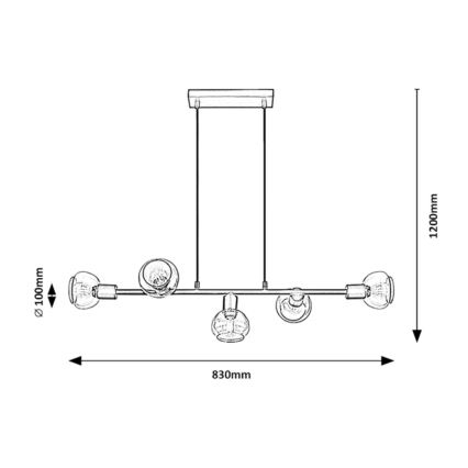 Rabalux - Lühter 5xE14/40W/230V