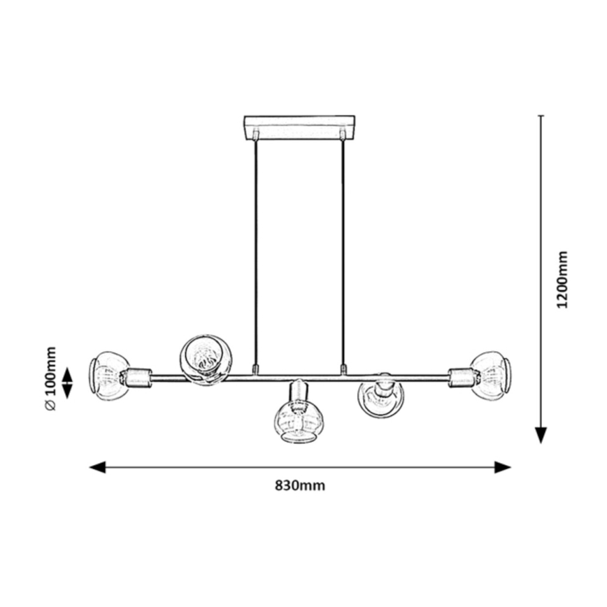 Rabalux - Lühter 5xE14/40W/230V