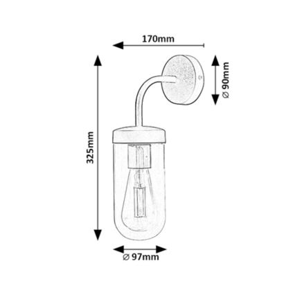 Rabalux - Seinavalgusti vannituppa 1xE27/60W/230V IP44 läikiv kroom