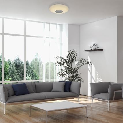 Rabalux - LED RGB hämardatav laelamp kõlariga, LED/24W/230V, Wi-Fi Tuya, kaugjuhtimispultiga, Ø 40 cm