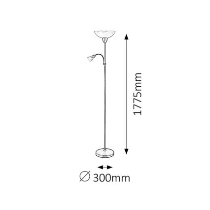 Rabalux - Põrandalamp 1xE27/60W+1xE14/40W