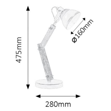 Rabalux - Laualamp 1xE14/15W/230V must