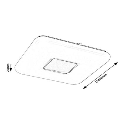Rabalux - LED-hämardatav laevalgusti LED/70W/230V + kaugjuhtimispuldiga 44x44 cm