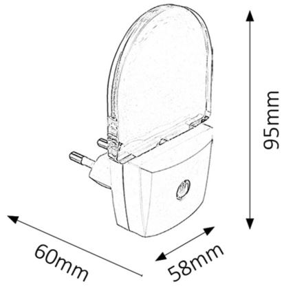 Rabalux - LED Lamp pistikupessa 1xLED/0,5W/230V