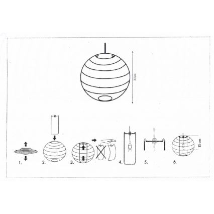 Rabalux 4894 - Lambivari lühtrile RICE valge E27 d. 30 cm