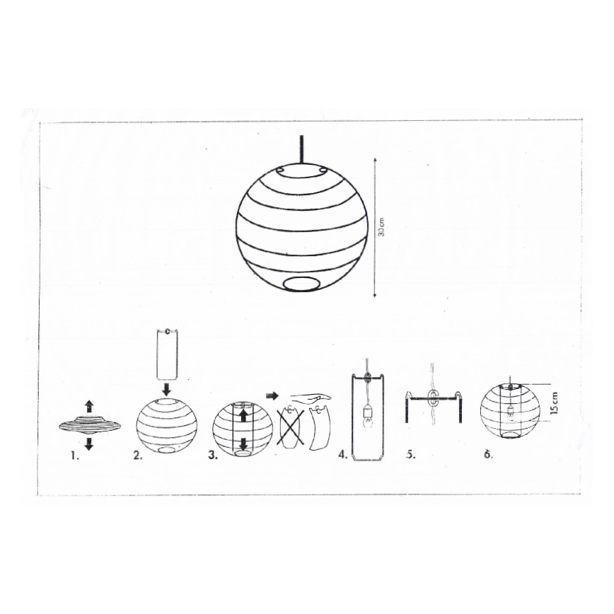 Rabalux 4894 - Lambivari lühtrile RICE valge E27 d. 30 cm