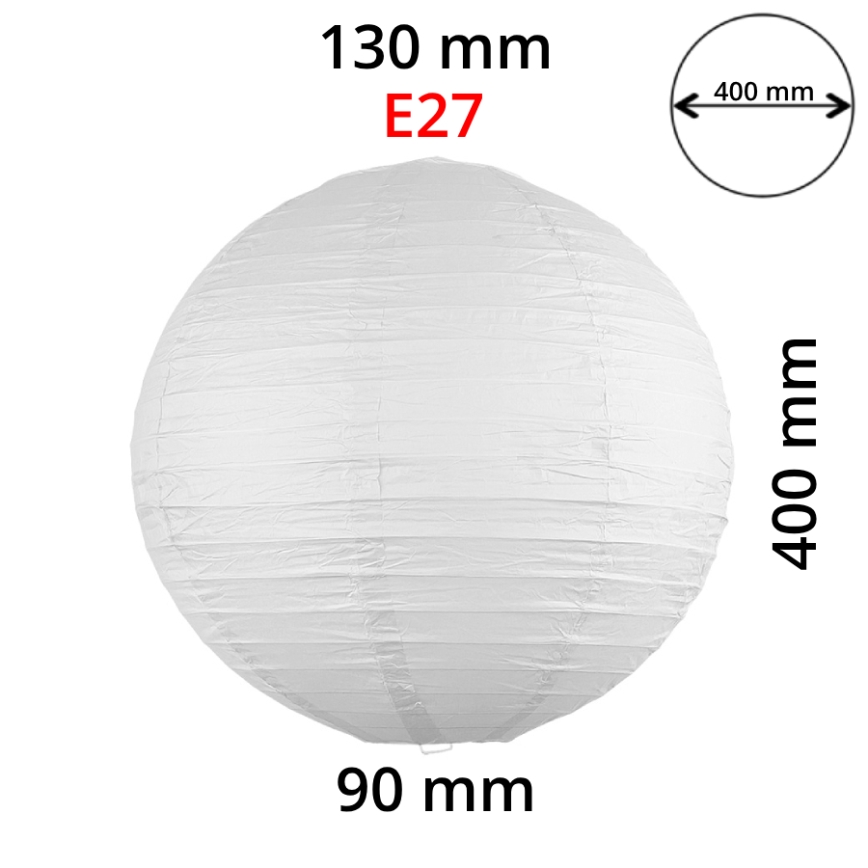 Rabalux 4898 - Lambivari lühtrile RICE valge E27 d. 40 cm