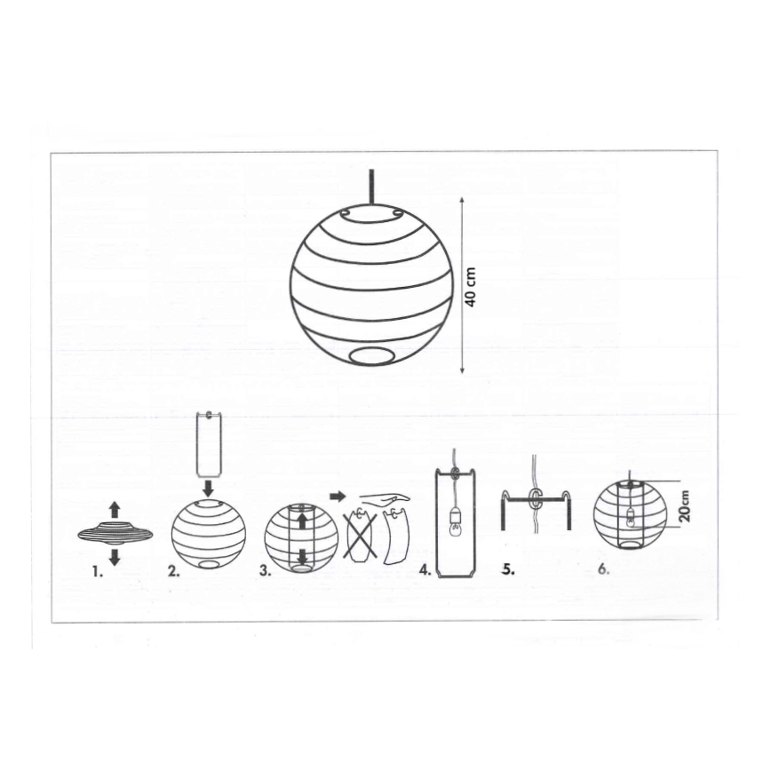 Rabalux 4898 - Lambivari lühtrile RICE valge E27 d. 40 cm