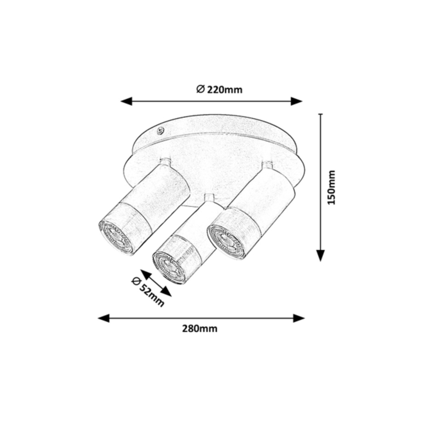 Rabalux - Kohtvalgusti ZIRCON 3xGU10/5W/230V