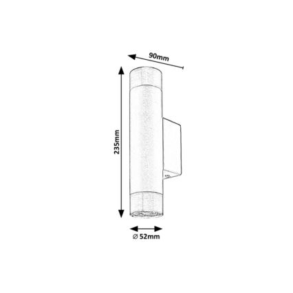 Rabalux - Seinavalgusti ZIRCON 2xGU10/5W/230V