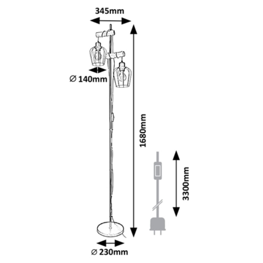 Rabalux - Põrandalamp FABIAN 2xE27/40W/230V