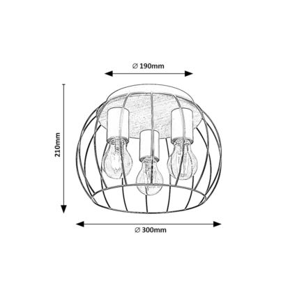 Rabalux - Laelamp 3xE27/25W/230V, läbimõõt 30 cm