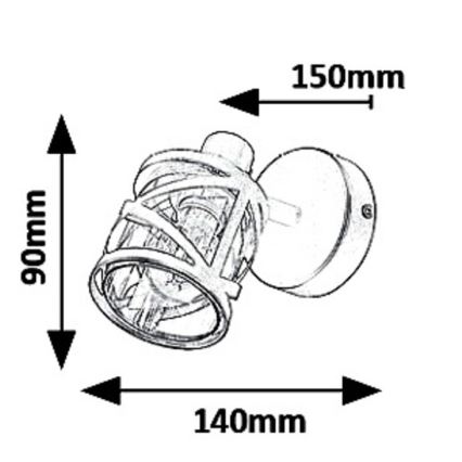 Rabalux 5335 - Kohtvalgusti seinale OBERON 1xE14/40W/230V