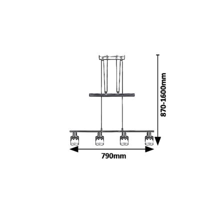 Rabalux 5345 - Lühter LACEY 4xE14/40W/230V