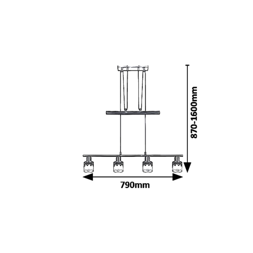 Rabalux 5345 - Lühter LACEY 4xE14/40W/230V