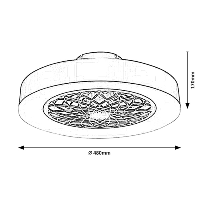 Rabalux - LED Hämardatav laevalgusti ventilaatoriga LED/35W/230V 3000-6000K + pult
