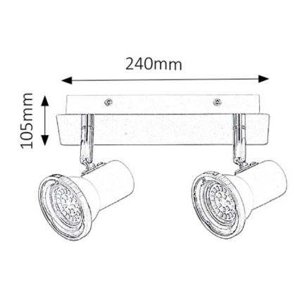 Rabalux - LED-kohtvalgusti vannituppa 2xGU10/4,5W/230V