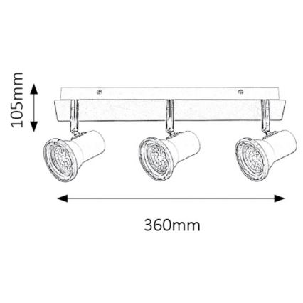 Rabalux - LED-kohtvalgusti vannituppa 3xGU10/4,5W/230V