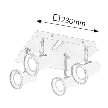 Rabalux - LED Kohtvalgusti vannituppa 4xGU10/4,5W/230V IP44