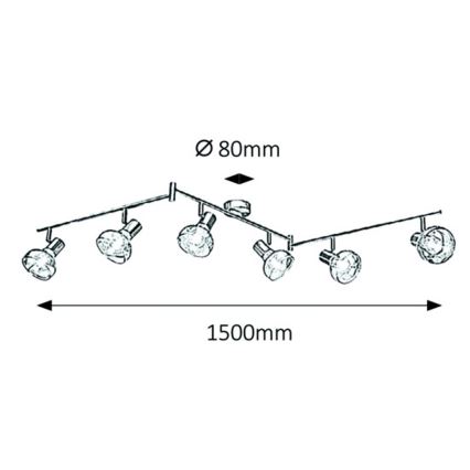 Rabalux 5553 - Kohtvalgusti HOLLY 6xE14/40W/230V kuldne