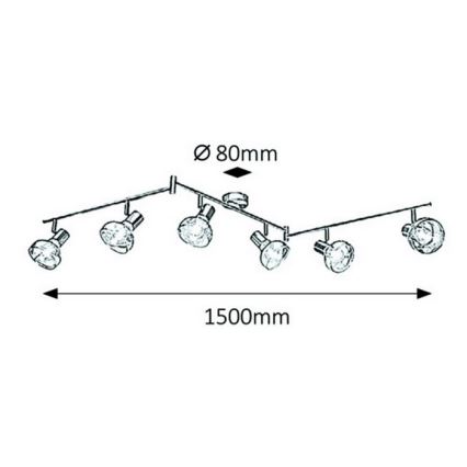 Rabalux 5562 - Kohtvalgusti HOLLY 6xE14/40W/230V läikiv kroom
