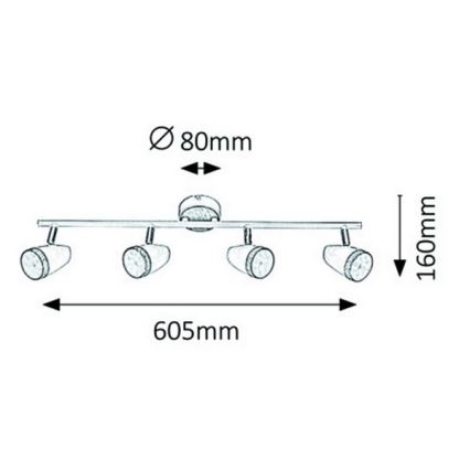 Rabalux 5567 - LED-kohtvalgusti KAREN 4xLED/4W/230V