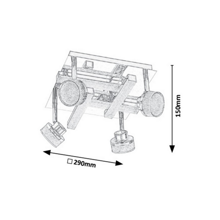 Rabalux - LED Kohtvalgusti lakke 4xLED/5W/230V + 4xLED/3W/230V