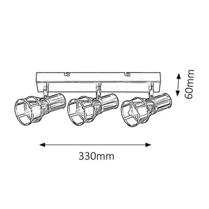 Rabalux 5960 - Kohtvalgusti ARIA 3xE14/40W