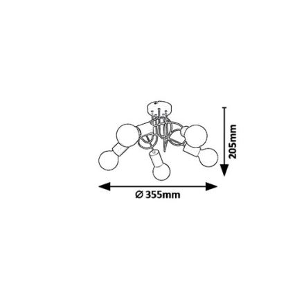 Rabalux - Pinnale kinnitatav lühter 5xE27/40W/230V