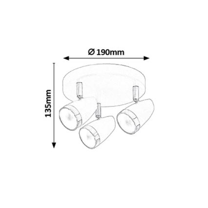 Rabalux - LED-kohtvalgusti 3xLED/4W/230V