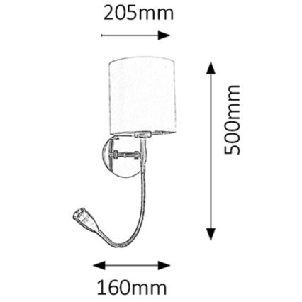 Rabalux - Seinavalgusti 1xE27/40W + LED/3W