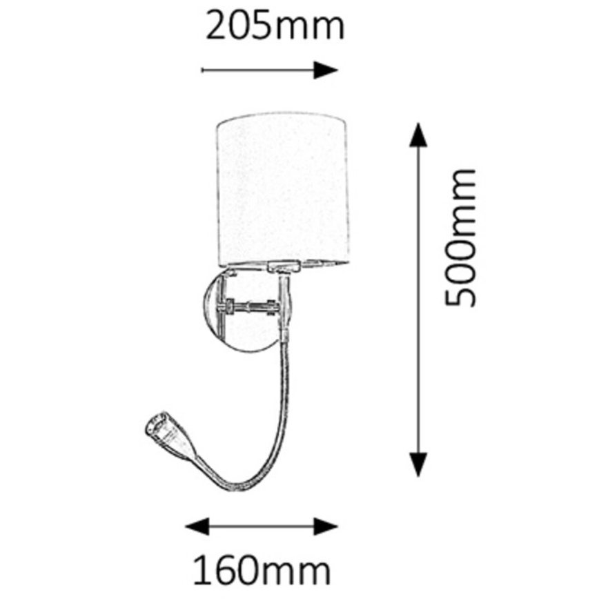 Rabalux - Seinavalgusti 1xE27/40W + LED/3W