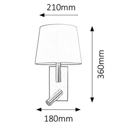 Rabalux 6539 - Seinavalgusti HARVEY E27/40W + LED/3W