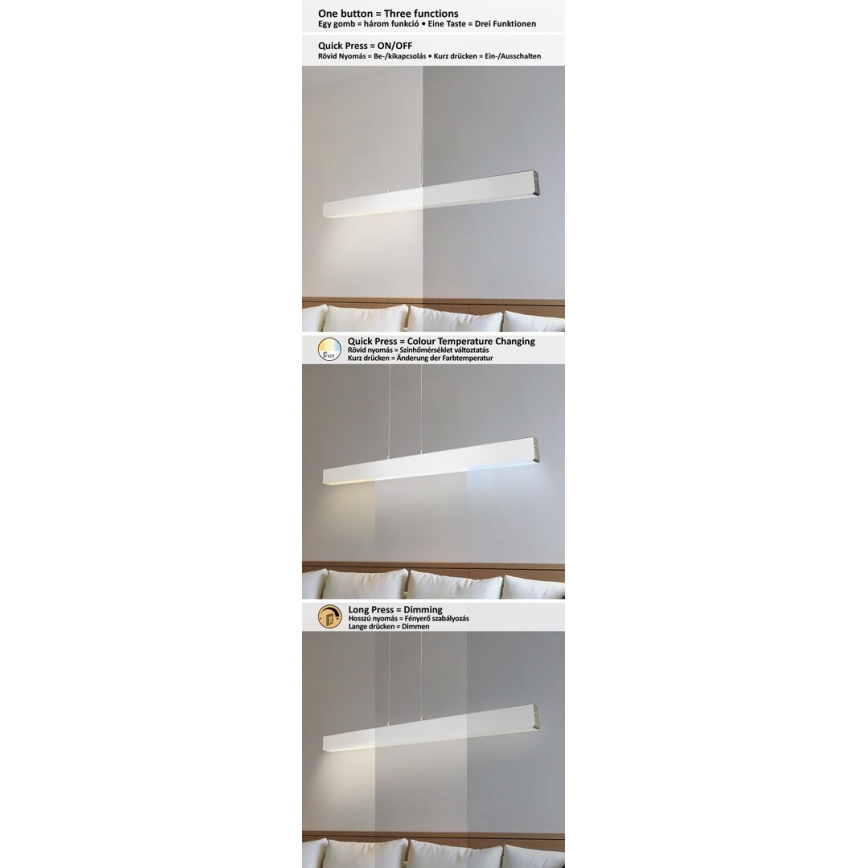 Rabalux - LED Hämardatav lühter LED/24W/230V 2700/4000/6500K 120 cm
