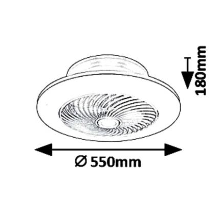 Rabalux - LED Hämardatav laevalgusti ventilaatoriga DALFON LED/36W/230V 3000-6000K + pult