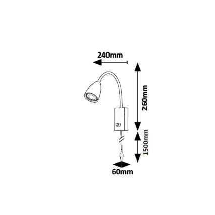 Rabalux 6720 - Kohtvalgusti seinale MIKA 1xGU10/25W/230V