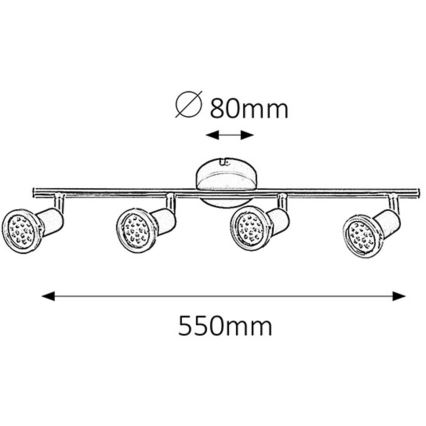 Rabalux - LED-kohtvalgusti 4xGU10/3W/230V