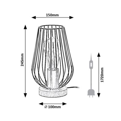 Rabalux - Laualamp 1xE27/40W/230V must