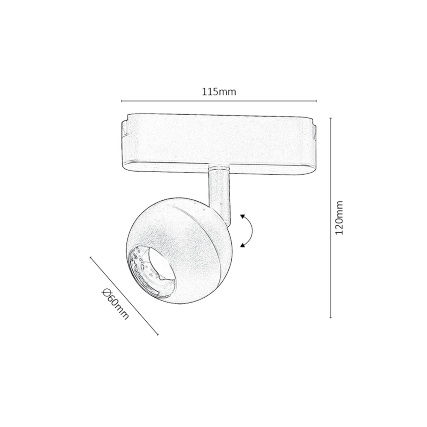 Rabalux - LED Kohtvalgusti 1-faasilisele rööbassüsteemile LED/5W/230V 3000K must