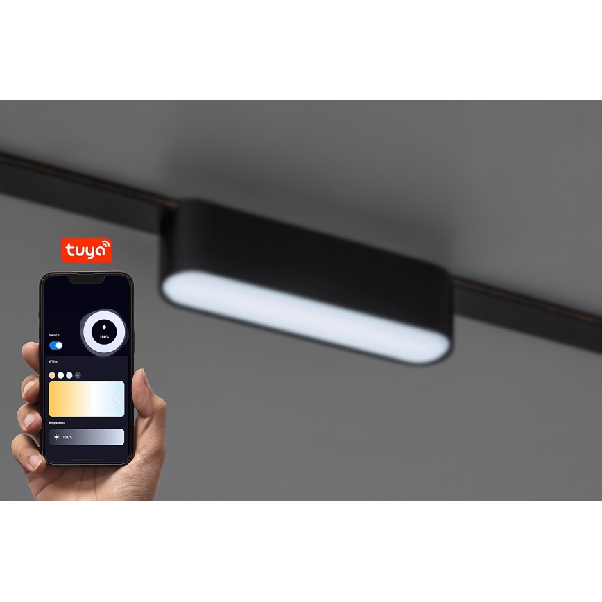 Rabalux - LED Hämardatav laevalgusti ühefaasilisse rööbassüsteemi LED/6W/24V 2700-5500K Wi-Fi Tuya 11,5 cm must