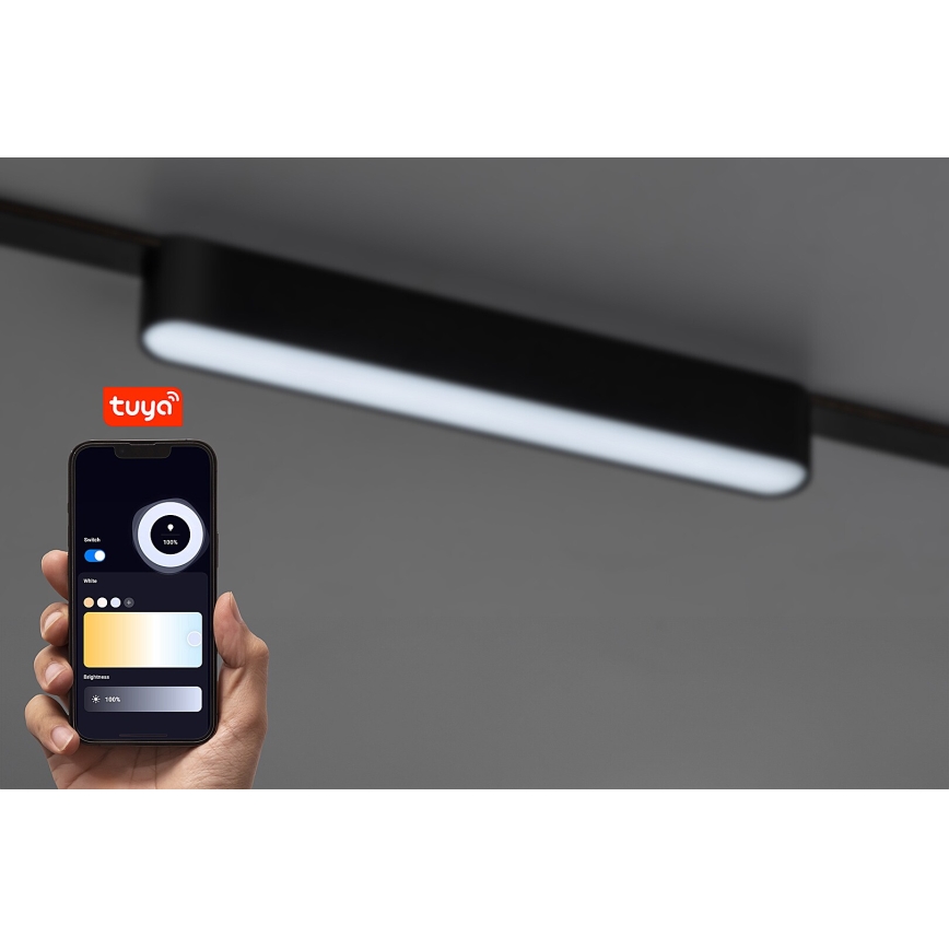 Rabalux - LED Hämardatav laevalgusti ühefaasilisse rööbassüsteemi LED/12W/24V 2700-5500K Wi-Fi Tuya 22 cm must