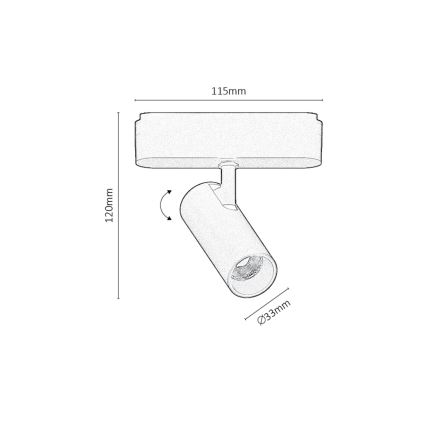Rabalux - LED Hämardatav kohtvalgusti ühefaasilisse rööbassüsteemi LED/5W/24V 2700-5500K Wi-Fi Tuya must
