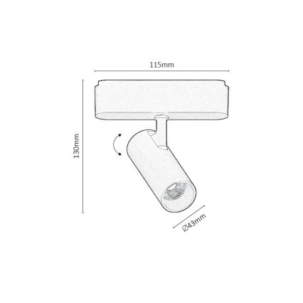 Rabalux - LED Hämardatav kohtvalgusti ühefaasilisse rööbassüsteemi LED/9W/24V 2700-5500K Wi-Fi Tuya must