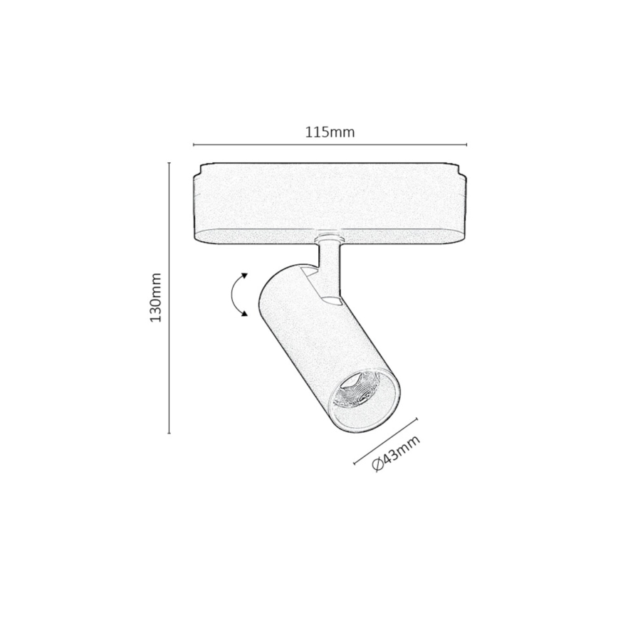 Rabalux - LED Hämardatav kohtvalgusti ühefaasilisse rööbassüsteemi LED/9W/24V 2700-5500K Wi-Fi Tuya must