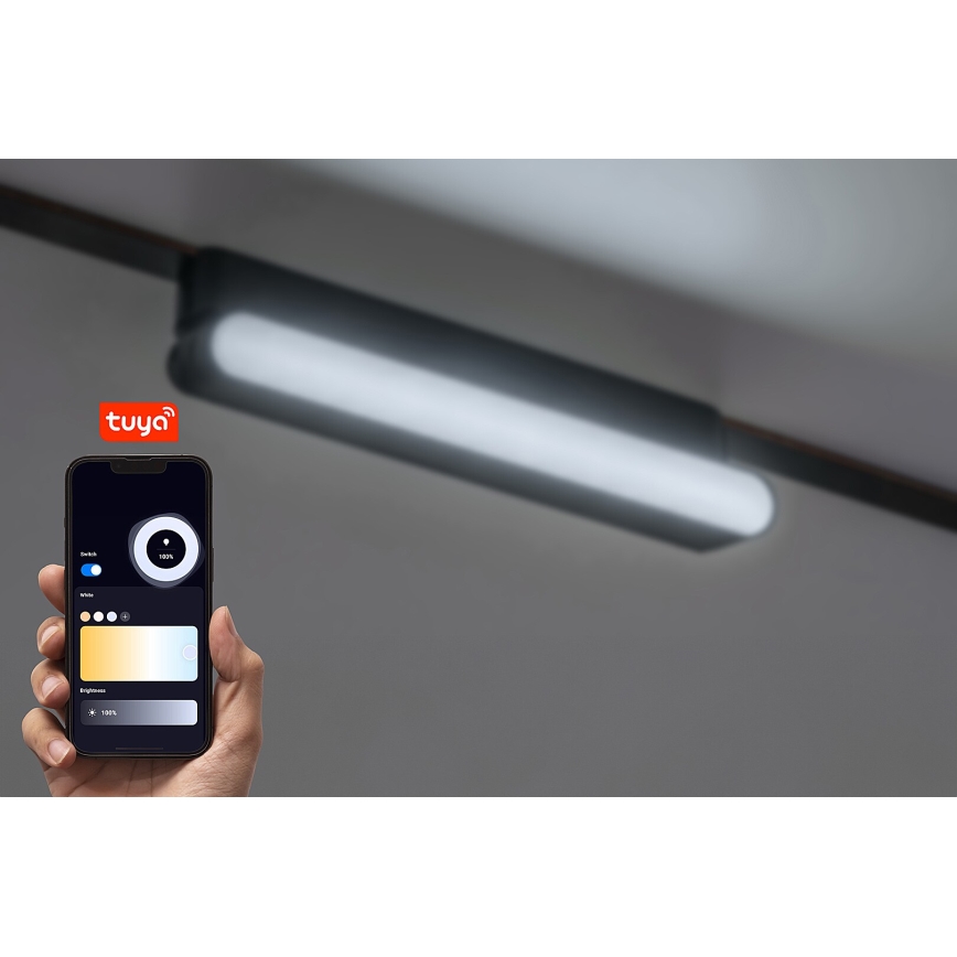 Rabalux - LED Hämardatav laevalgusti ühefaasilisse rööbassüsteemi LED/7W/24V 2700-5500K Wi-Fi Tuya 22 cm must