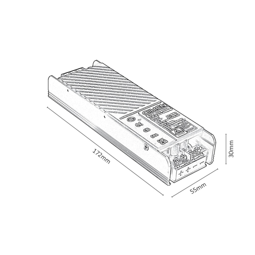 Rabalux - Rööbassüsteemi valgustite süvistatav toiteallikas 100W/230V
