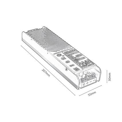 Rabalux - Rööbassüsteemi valgustite süvistatav toiteallikas 200W/230V